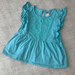 EUC: OshKosh Turquoise Eyelet Top 5T 🍭🍭🍭